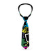 Buckle-Down Necktie - Sketch Skull/Star/Heart/Checker Black/Multi Neckties Buckle-Down   