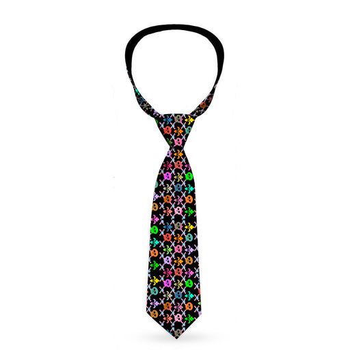 Buckle-Down Necktie - Skull & Fleur-de-Lis Black/Multi Color Neckties Buckle-Down   