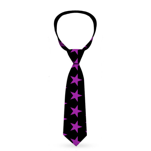 Buckle-Down Necktie - Star Black/Purple Neckties Buckle-Down   