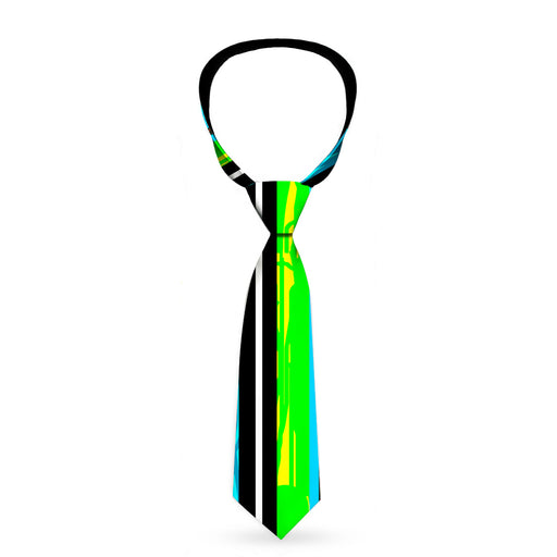 Buckle-Down Necktie - Scribble Stripes Blue/Green/White Neckties Buckle-Down   
