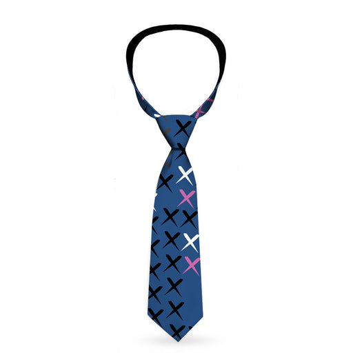 Buckle-Down Necktie - Tread Plate Turquoise/Fuchsia/White Neckties Buckle-Down   