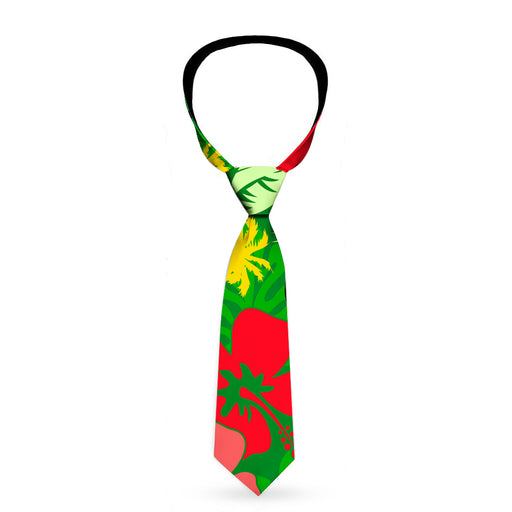 Buckle-Down Necktie - Tropical Flora Greens/Reds/Gold Neckties Buckle-Down   