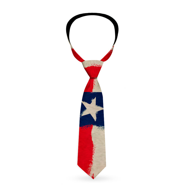 Buckle-Down Necktie - Texas Flag C/U Distressed Painting Neckties Buckle-Down   