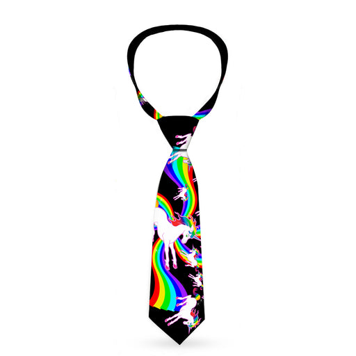 Buckle-Down Necktie - Unicorns/Rainbow Swirl Black Neckties Buckle-Down   