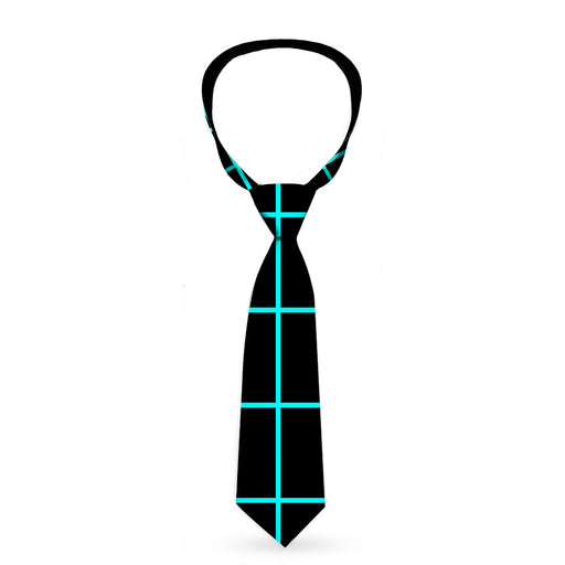 Buckle-Down Necktie - Wire Grid Black/Blue Neckties Buckle-Down   
