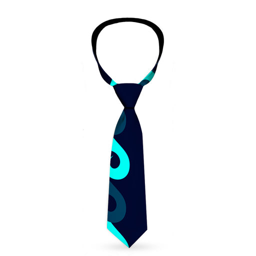 Buckle-Down Necktie - Waves Navy/Blue Shades Neckties Buckle-Down   