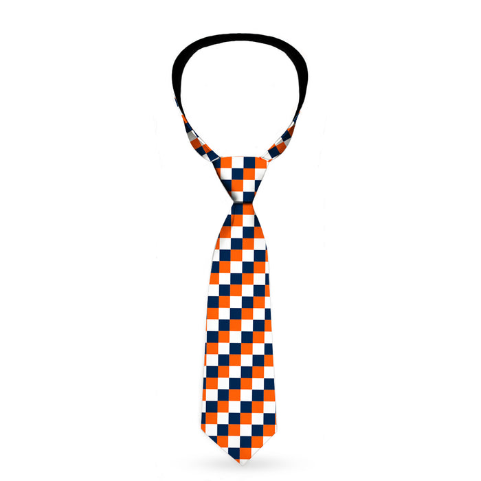 Buckle-Down Necktie - Checker Navy/Orange/White Neckties Buckle-Down   