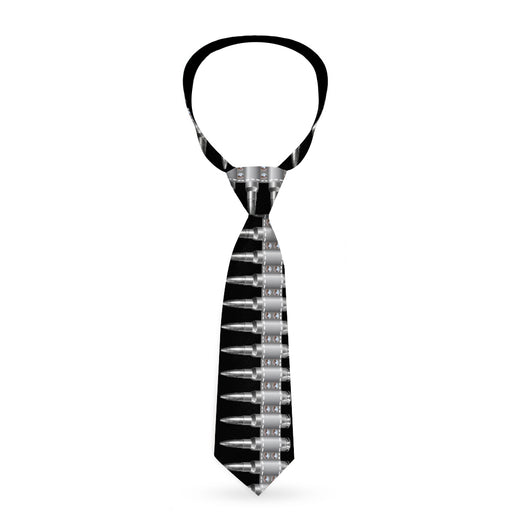 Necktie Standard - Printed Bullets Pattern Black Gray Neckties Buckle-Down   