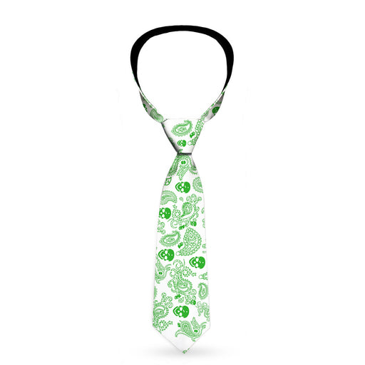 Buckle-Down Necktie - Bandana/Skulls White/Irish Green Neckties Buckle-Down   