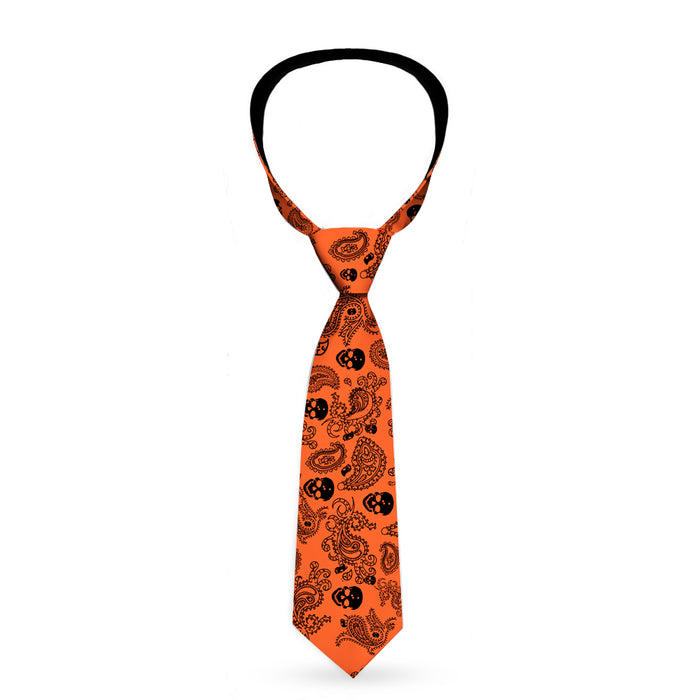 Buckle-Down Necktie - Bandana/Skulls Orange/Black Neckties Buckle-Down   