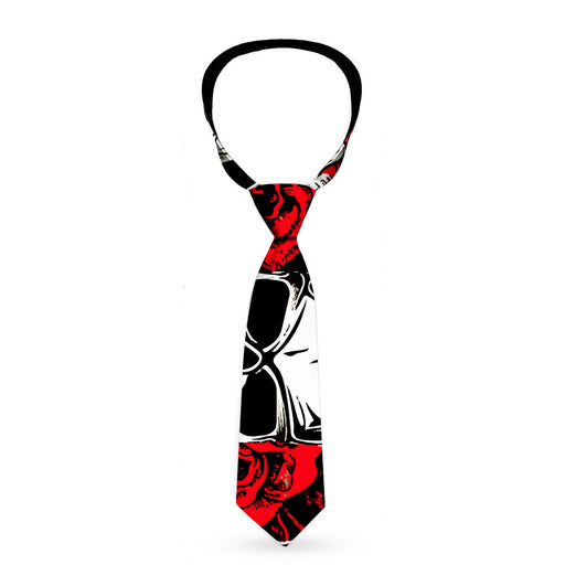 Buckle-Down Necktie - Brass Knuckles/Skulls/Roses Black/Red/White Neckties Buckle-Down   