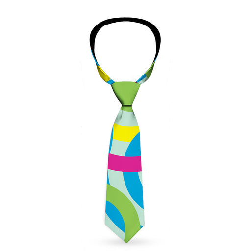 Buckle-Down Necktie - Bullseye Stacked Swirl Blues/Green/Yellow/Pink Neckties Buckle-Down   