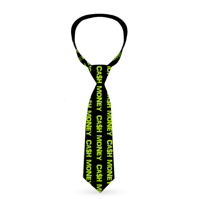 Buckle-Down Necktie - CA$H MONEY Black/Green Neckties Buckle-Down   