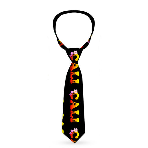 Buckle-Down Necktie - CALI Tropical Black/Multi Color Neckties Buckle-Down   