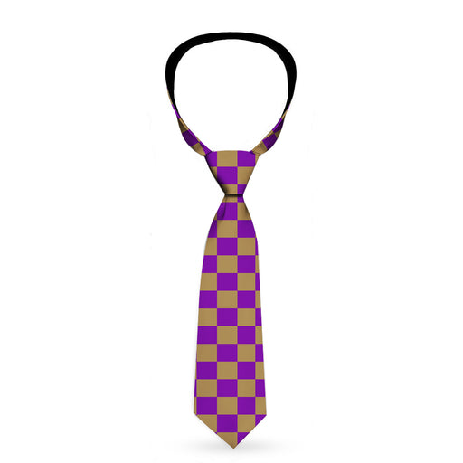 Buckle-Down Necktie - Checker Purple/Gold Neckties Buckle-Down   
