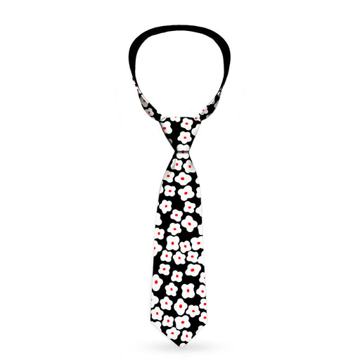 Buckle-Down Necktie - Ditsy Floral Black/White/Red Neckties Buckle-Down   