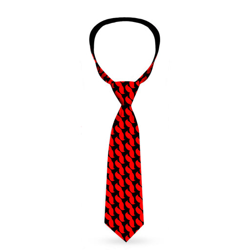 Buckle-Down Necktie - Mustache Monogram Black/Red Neckties Buckle-Down   