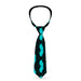 Buckle-Down Necktie - Mustaches Scattered Black/Turquoise Neckties Buckle-Down   