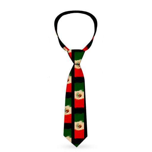 Buckle-Down Necktie - Mexico Flag Distressed Painting Neckties Buckle-Down   