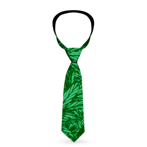 Buckle-Down Necktie - Marijuana Leaves Stacked Black/Green Neckties Buckle-Down   