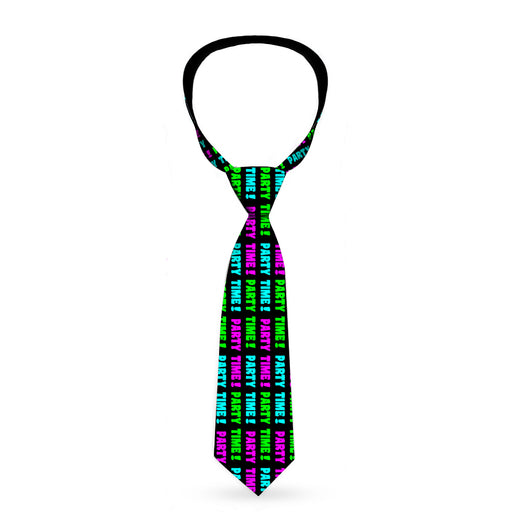 Buckle-Down Necktie - PARTY TIME! Black/Green/Turquoise/Fuchsia Neckties Buckle-Down   