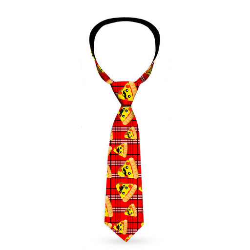 Buckle-Down Necktie - Pizza Man Plaid Red Neckties Buckle-Down   