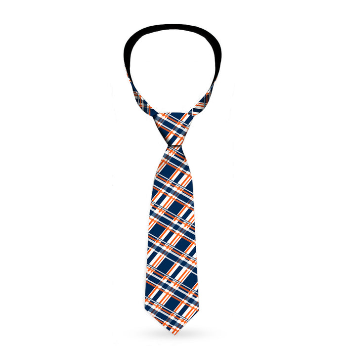 Buckle-Down Necktie - Plaid X3 Navy/Orange/White Neckties Buckle-Down   