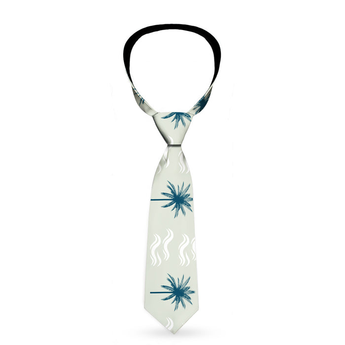 Buckle-Down Necktie - Palm Trees & Waves Monogram Blues/White Neckties Buckle-Down   