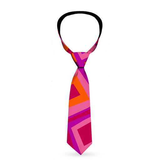 Buckle-Down Necktie - Skewed Squares Stacked Purple/Orange/Pinks Neckties Buckle-Down   