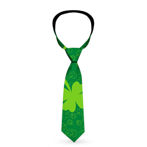 Buckle-Down Necktie - St. Pat's Clovers Scattered2 Outline/Solid Greens Neckties Buckle-Down   