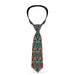 Buckle-Down Necktie - Totem Carvings Black/White/Orange/Turquoise Neckties Buckle-Down   