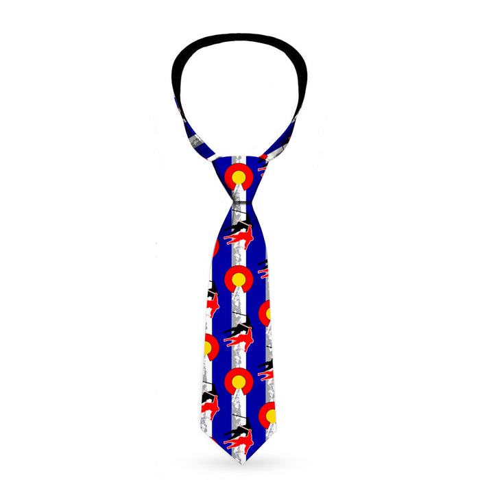 Buckle-Down Necktie - Colorado Skier1 Red/Mountains Neckties Buckle-Down   