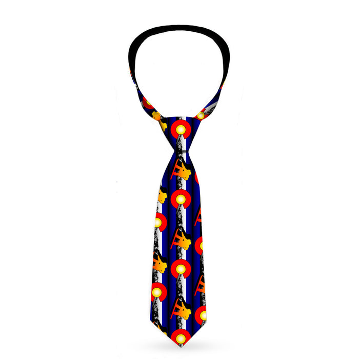 Buckle-Down Necktie - Colorado Snowboarder3 Orange/Mountians Neckties Buckle-Down   