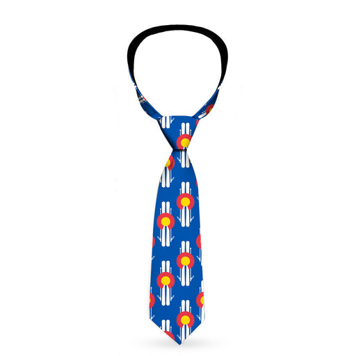 Buckle-Down Necktie - Colorado Logo/Skis Blue/White/Red/Yellow Neckties Buckle-Down   