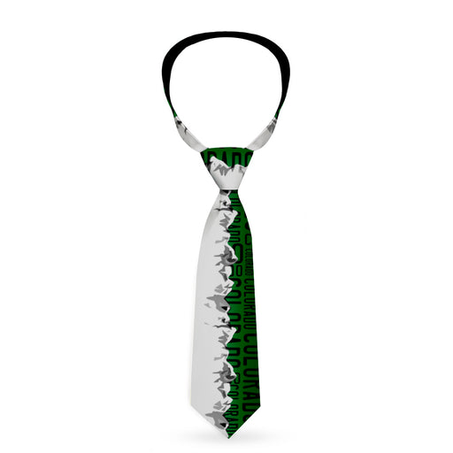 Buckle-Down Necktie - Colorado Mountains Green/Black Text/Grays Neckties Buckle-Down   