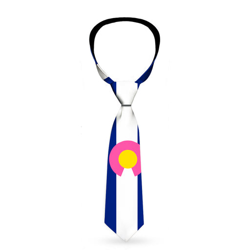 Buckle-Down Necktie - Colorado Flags6 Repeat Blue/White/Pink/Yellow Neckties Buckle-Down   