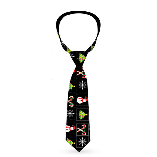 Buckle-Down Necktie - Christmas Blocks Black/White/Multi Color Neckties Buckle-Down   