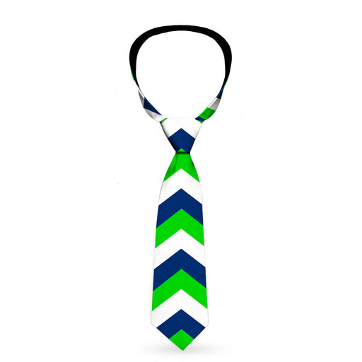 Buckle-Down Necktie - Chevron White/Bright Green/Navy Neckties Buckle-Down   