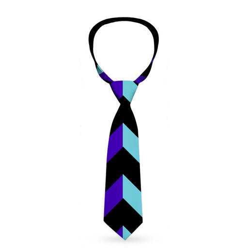 Buckle-Down Necktie - Chevron3 Split Turquoise/Purple/Black Neckties Buckle-Down   
