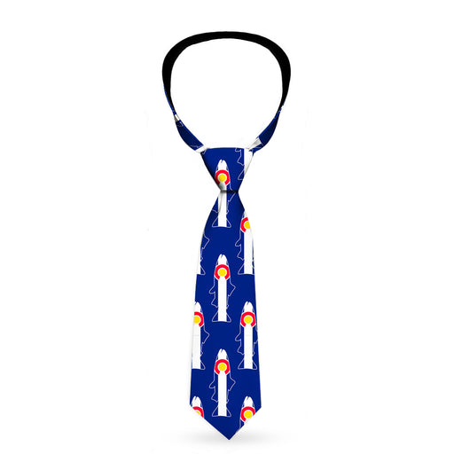 Buckle-Down Necktie - Colorado Trout Flag Blue/White/Red/Yellow Neckties Buckle-Down   