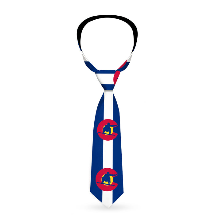Buckle-Down Necktie - Colorado Flag/Snowboarder Blue/White/Red/Yellow Neckties Buckle-Down   
