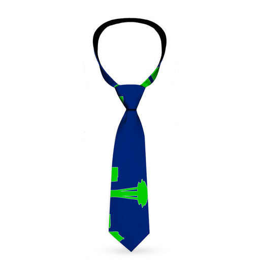 Buckle-Down Necktie - Seattle Skyline Navy/Gray/Green Neckties Buckle-Down   
