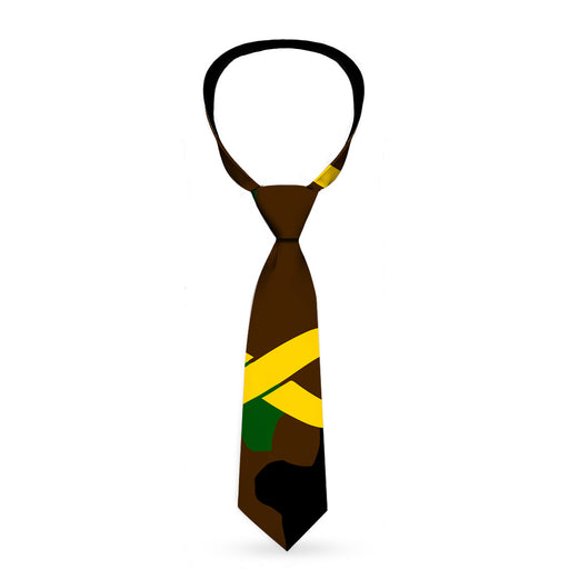 Buckle-Down Necktie - Support Our Troops Camo Olive/Yellow Ribbon Neckties Buckle-Down   