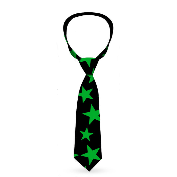 Buckle-Down Necktie - Stars Scattered Black/Green Neckties Buckle-Down   