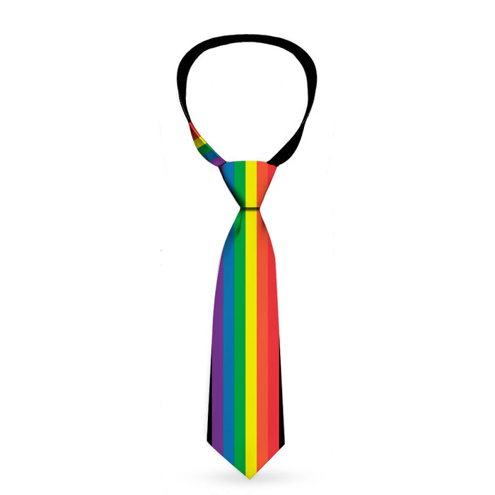 Buckle-Down Necktie - Stripe Black/Rainbow Neckties Buckle-Down   