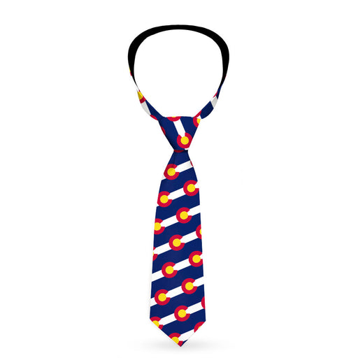 Necktie Standard - Colorado Flag Logo Stripe Blue/White Neckties Buckle-Down   