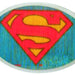 Superman Framed FCWood Blue - Matte Oval Rock Star Buckle Belt Buckles DC Comics   