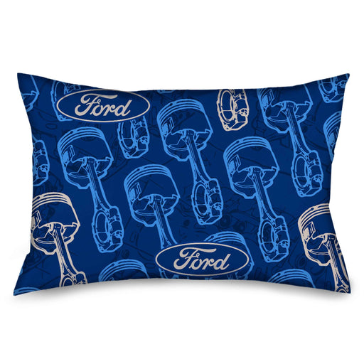 Pillowcase - STANDARD - FORD Oval/Pistons Repeat Repeat Blues/Gray Pillow Cases Ford   