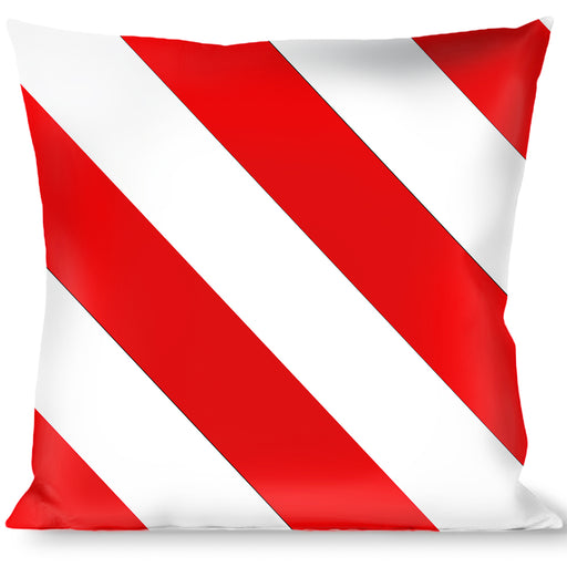 Buckle-Down Throw Pillow - Candy Cane2 Stripe White/Red Throw Pillows Buckle-Down   