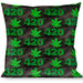 Buckle-Down Throw Pillow - 420/Pot Leaf Black/Smoke/Green Throw Pillows Buckle-Down   